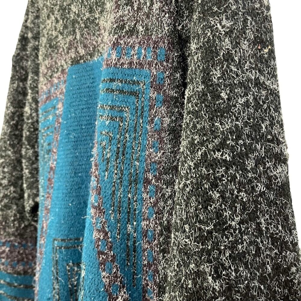 ZEPPELIN Vintage Blue & Charcoal Gray Pullover Long Sleeve Sweater Chunky Knit M - Picture 6 of 16